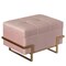 Rectangle Velvet Storage Ottoman Stool Box with Abstract Golden Legs | Decorative Sitting Bench for Living Room Home Decor with Unique Base Support